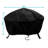 Claire Black Solid Fire Pit Cover with Drawstring Closure - 30"-990229839-990229846