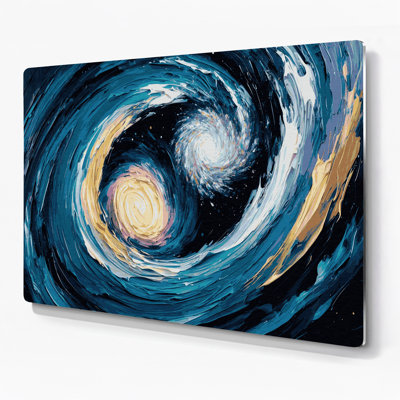Art mural bleu galaxie espace