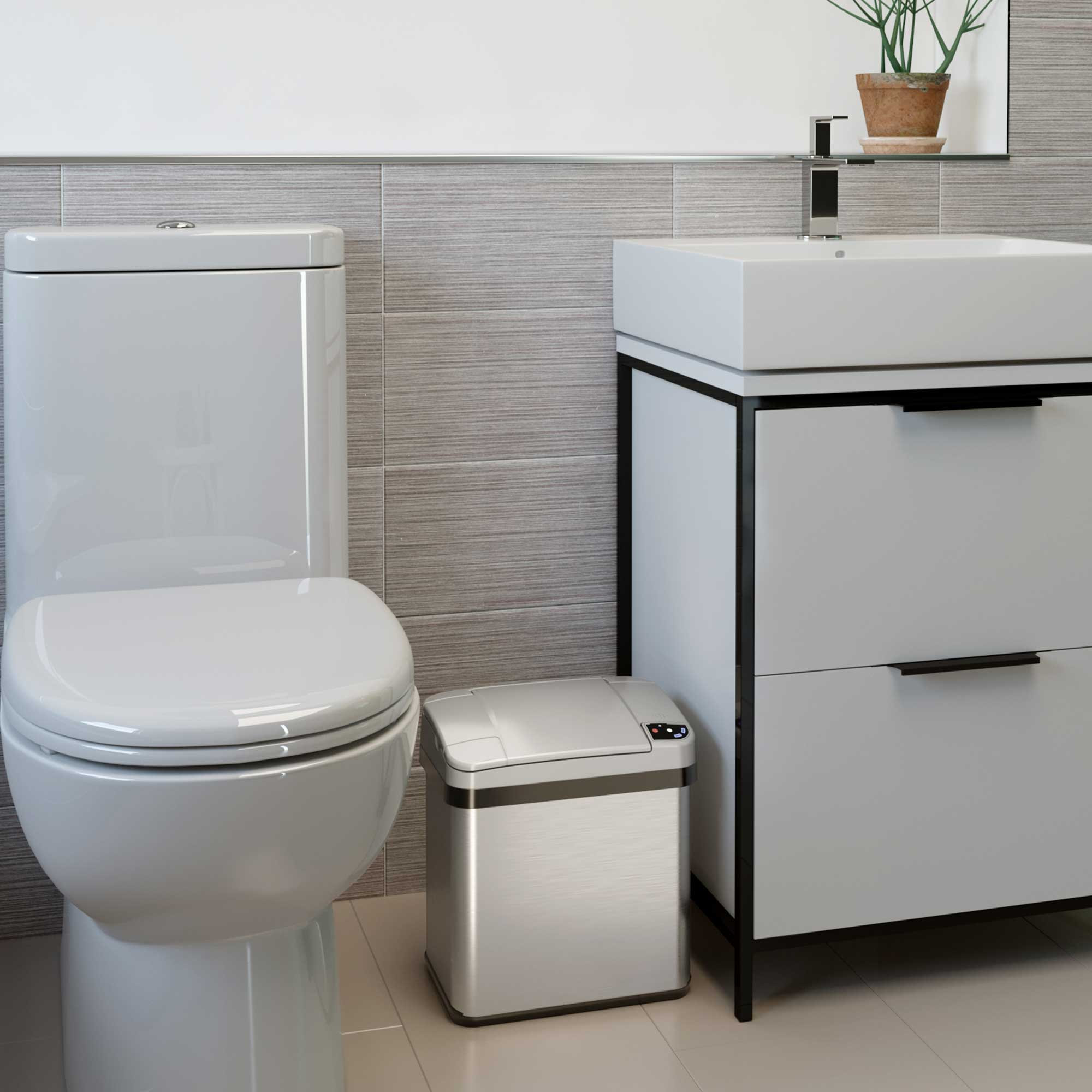 Itouchless 13 Gallon And 2.5 Gallon Sensor Trash Cans With Absorbx Odor ...