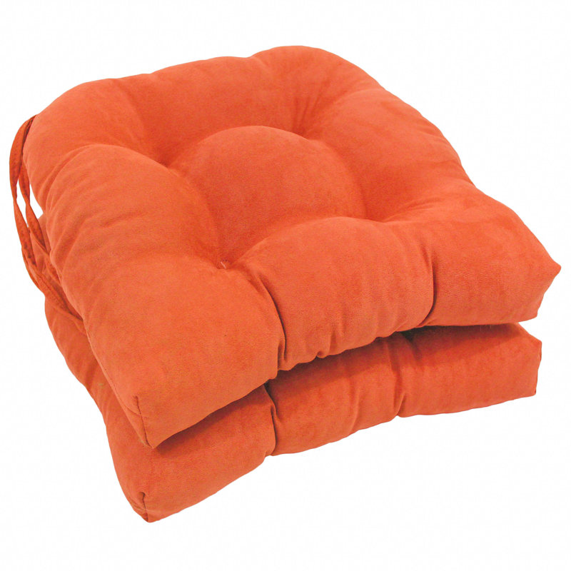 Outdoor 3.5'' Dining Chair Seat Cushion, Tangerine Dream