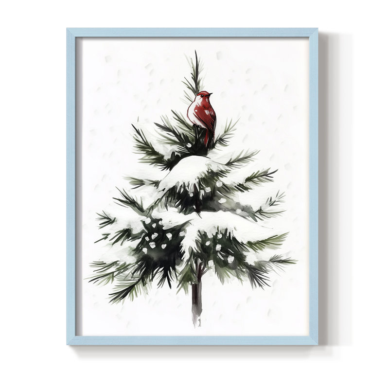 «Christmas Holiday Art» CDXXII encadré, impression - bois massif, H 21 po x l 17 po, Bleu