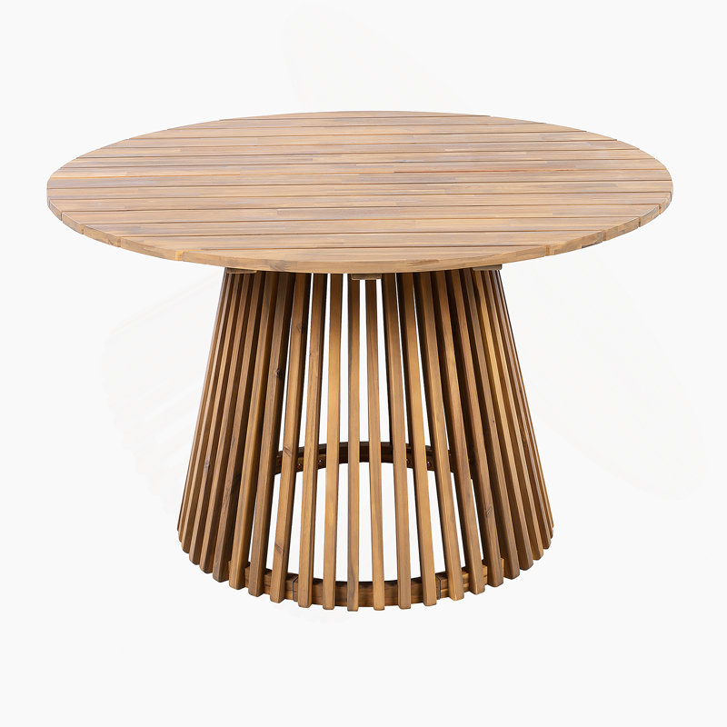 Outdoor Acacia Wood Patio Dining Table, Light Teak