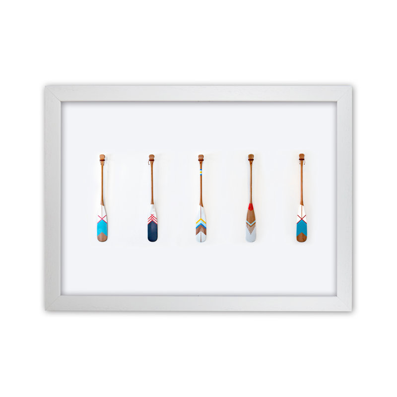 Five Oars - Print, 88cm H x 64cm W x 3cm D, White Framed
