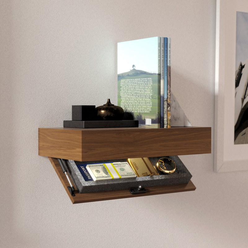HIDE-A-SHELF Walnut Clear Finish Concealed Floating Shelf