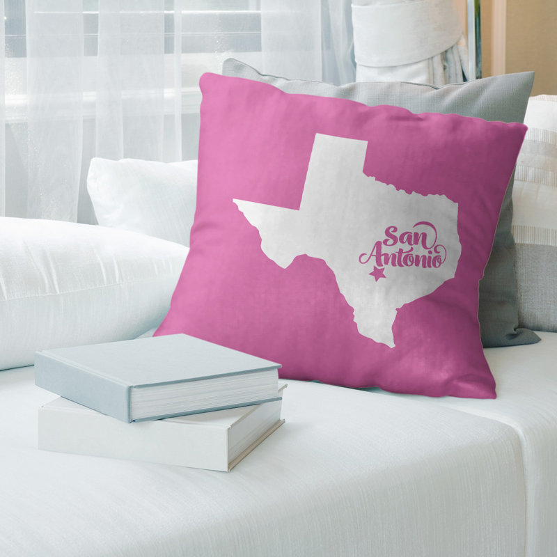 Housse de coussin carré en lin, San Antonio, 20 po X 20 po, Rose