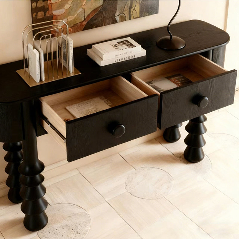Console en bois de style médiéval, Noir