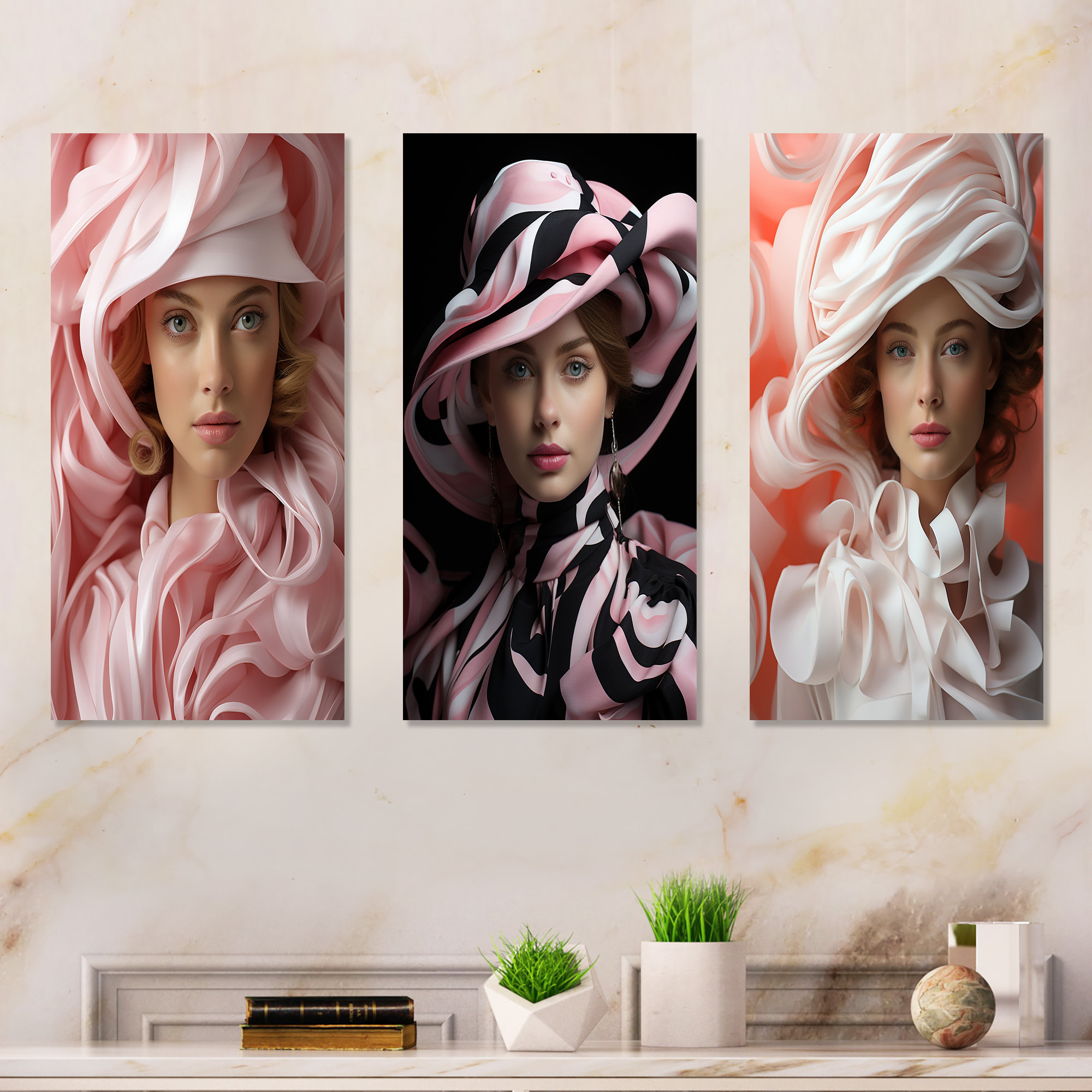 Rosdorf Park Chic Woman With Hat Fashion Metal Wall Art Living Room