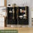 Fluted Storage Cabinet with Adjustable Shelves, Modern Tall Display Cabinet with 2 Glass Doors-634731727