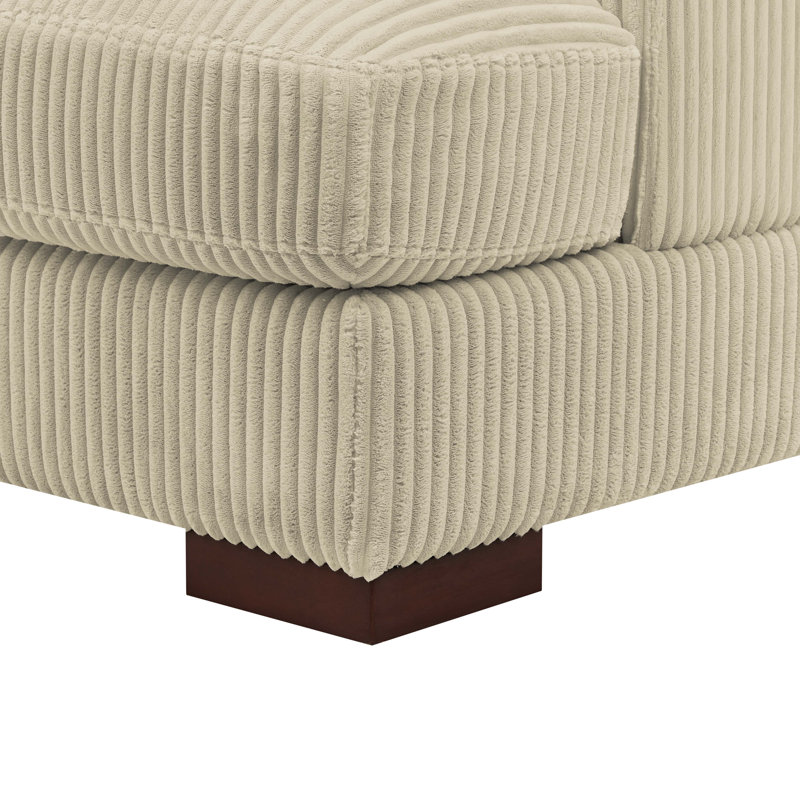 Mordecai 89'' Corduroy Sleeper Sofa, Cream