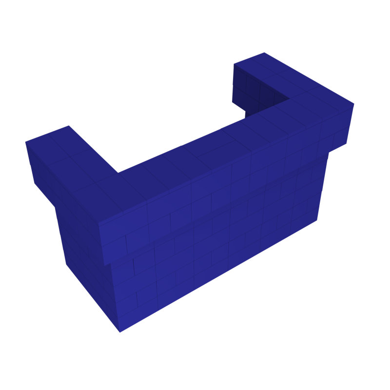 Ensemble de bar / comptoir en porte-à-faux 2 couches EverBlock, Bleu, H 43 po x l 78 po x P 24 po
