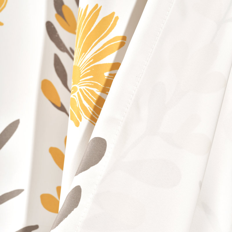 Yellow and Gray Floral Light Filtering Window Valance