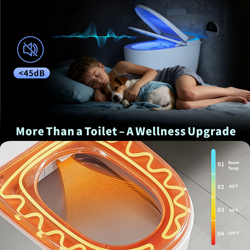 Smart Toilet With Foam Shield | Splash-free, Odor-blocking & Self-cleaning