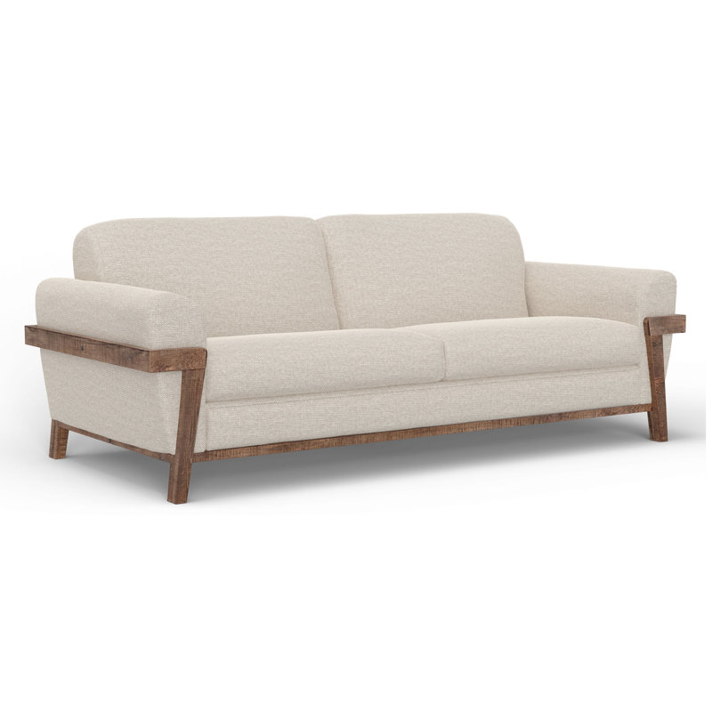 Towa Round Arm Loveseat, Beige 161 Fabric, 36.75' H x 94.5" W x 40.75" D 