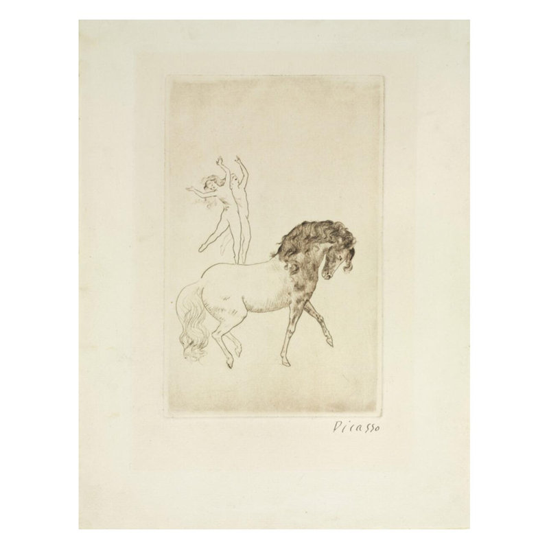 «At the Circus» par Pablo Picasso - Estampe numérique, H 28 po x l 22 po