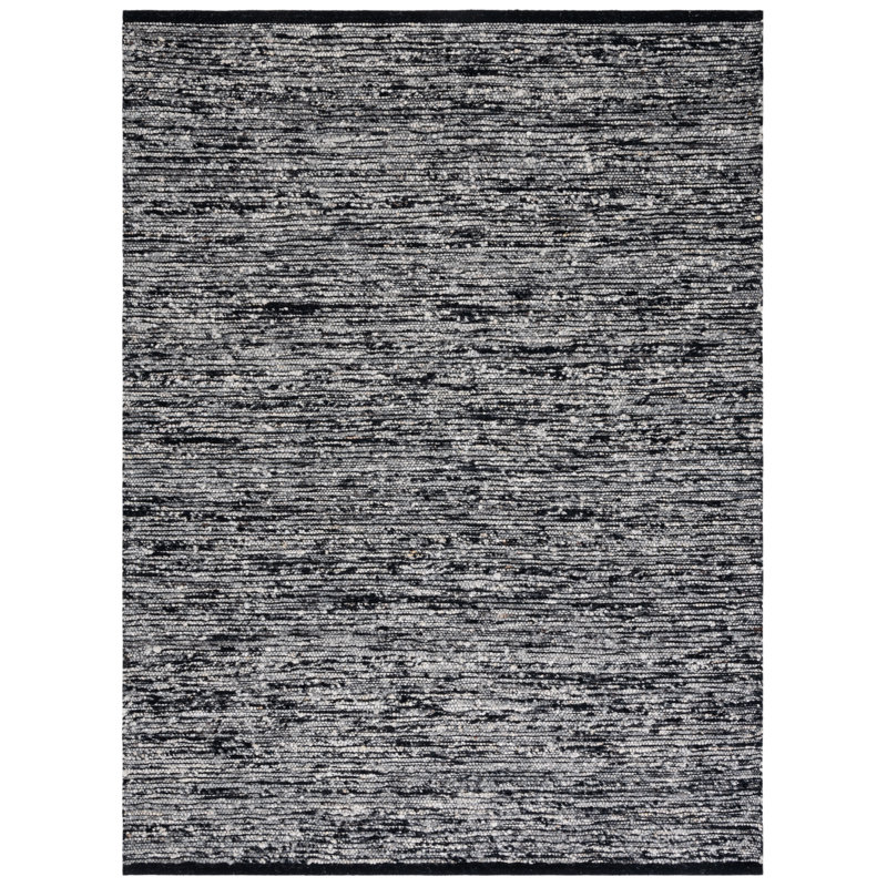 Jarie Flat Weave Wool/Cotton Rug in Black, Rectangle 8' x 10'