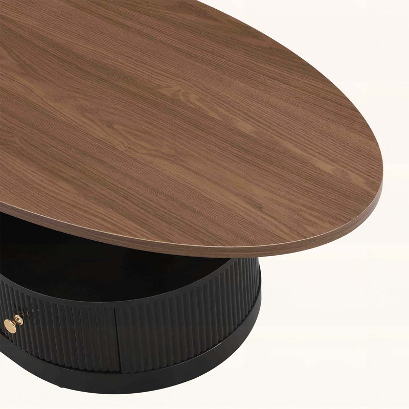 Ensemble de 2 tables basses gigognes, Noir, Blanc
