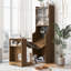 Armoire en noyer avec chat - Décoration intérieure polyvalente, espace privé, lit Mid-Century Vibe Pet Care, finition fonctionnelle et élégante