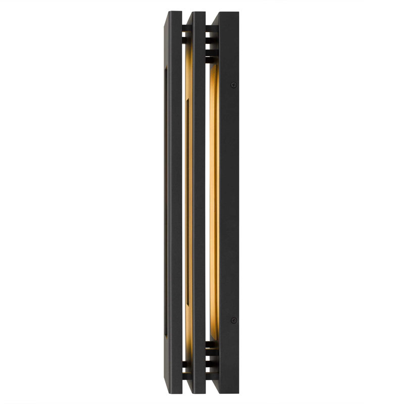 Layer LED Sconce for Indoor/Outdoor Use, Layered Panel Design, Brass Interior, 3-CCT Selectable, Wet Rated