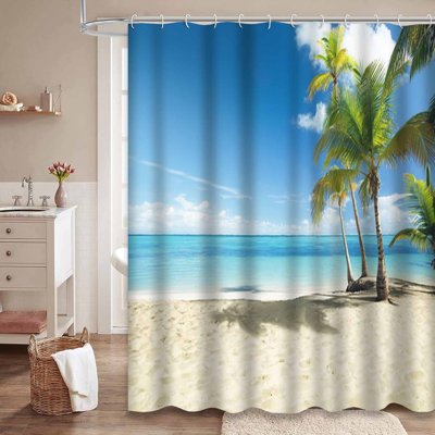 Rideau de douche Sea Coconut Palms Beach Palm Tree