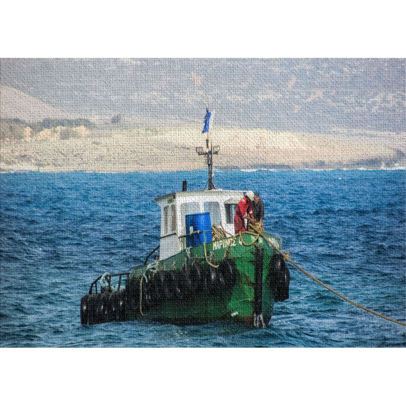 Tapis bleu area towboat, Rectangle 2 pi x 5 pi