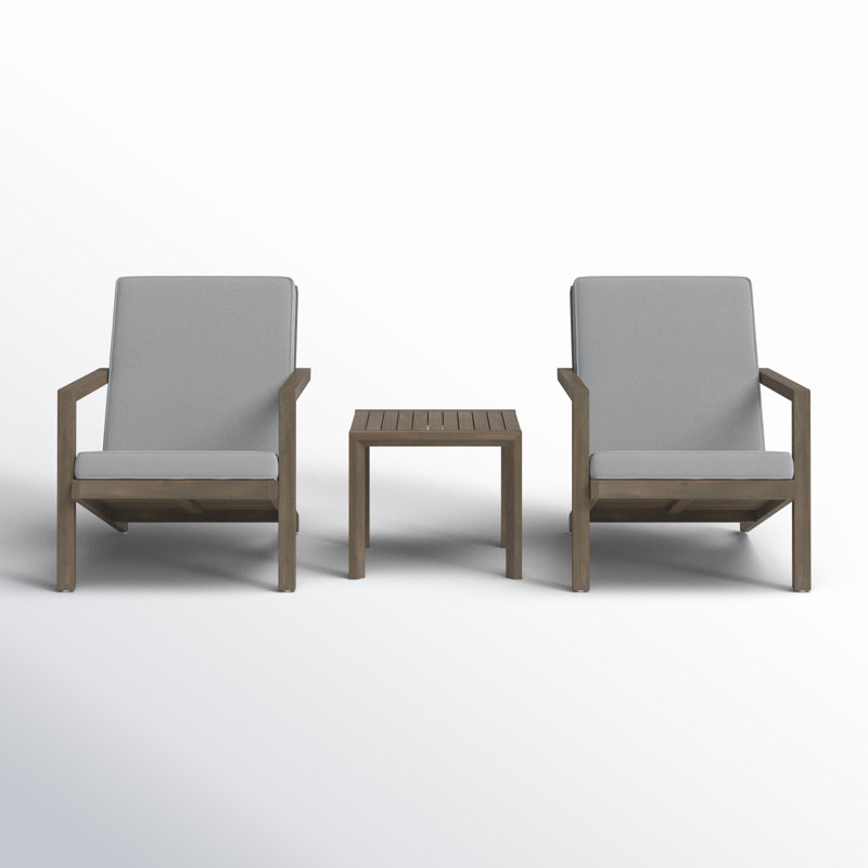 Aubrieana 3 Piece Seating Group with Cushions, Brown, Gray