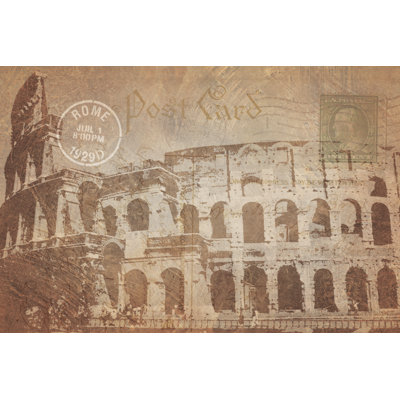 Postcard Rome - Wrapped Canvas Print