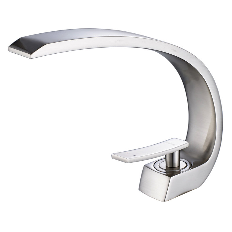 Robinet de salle de bain à un trou, Nickel brossé