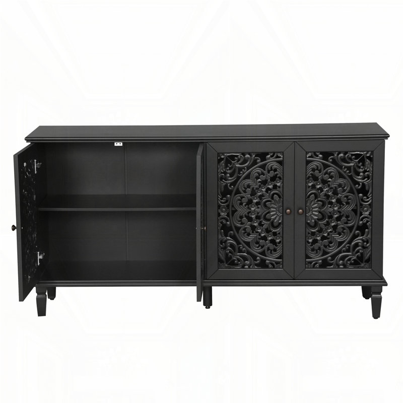 Armoire rétro avec sculptures florales