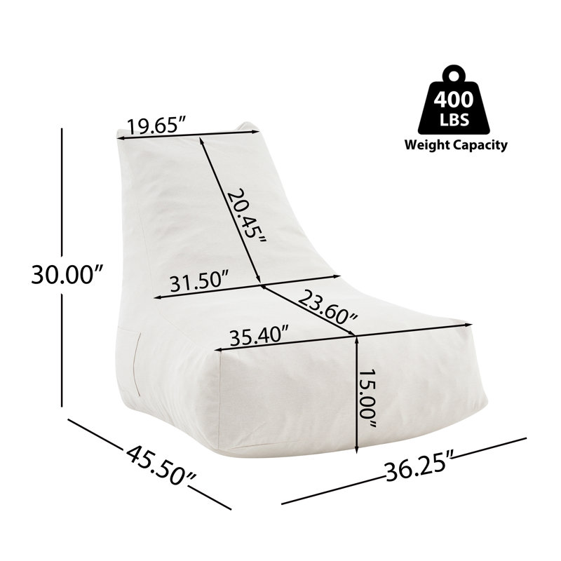 Aira Outdoor Bean Bag Lounge Chair, Beige