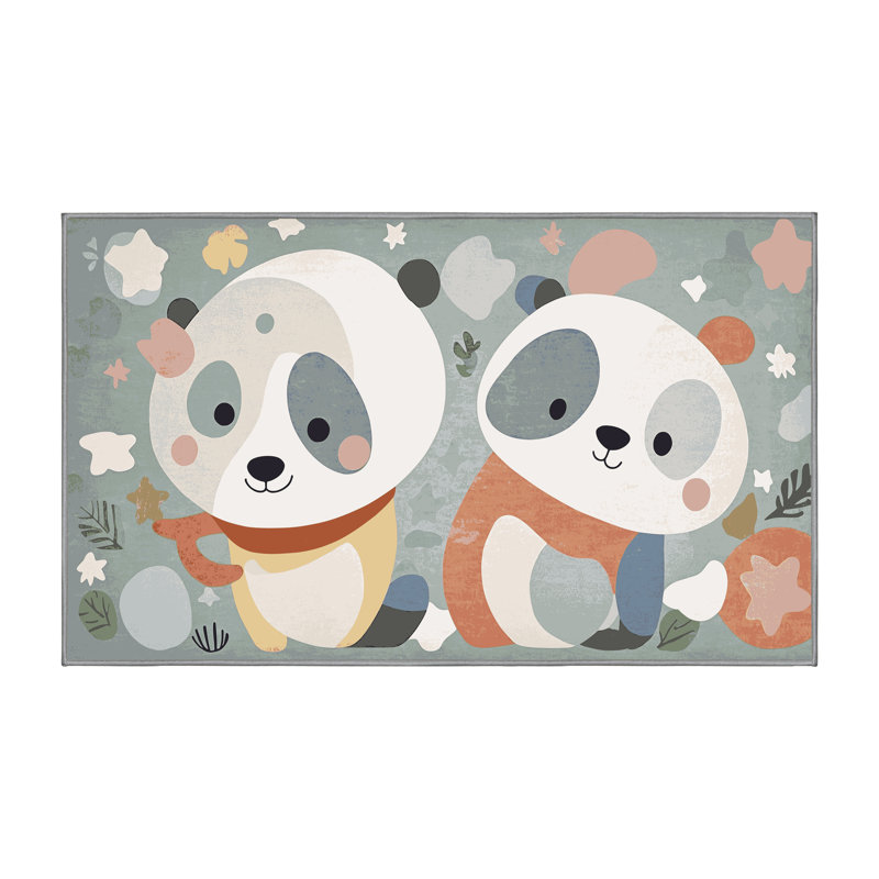 East Urban Home Cute Animals Kids Rug, Rectangle 2' x 3'
