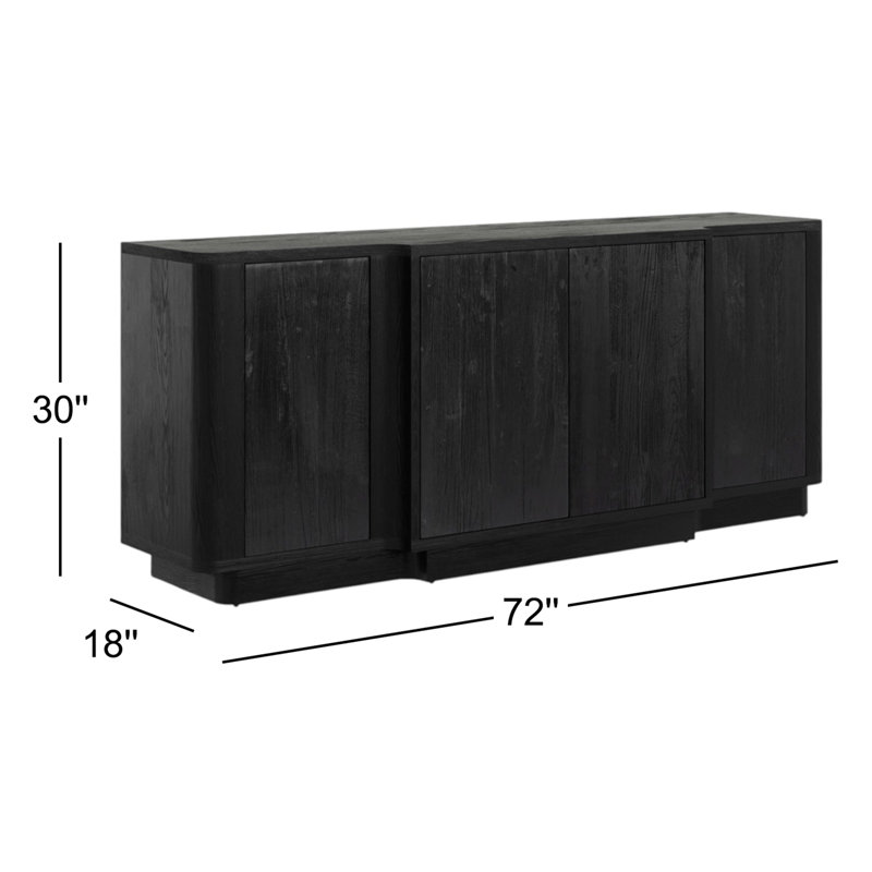 Allandale 72'' W Solid Wood Sideboard, Black