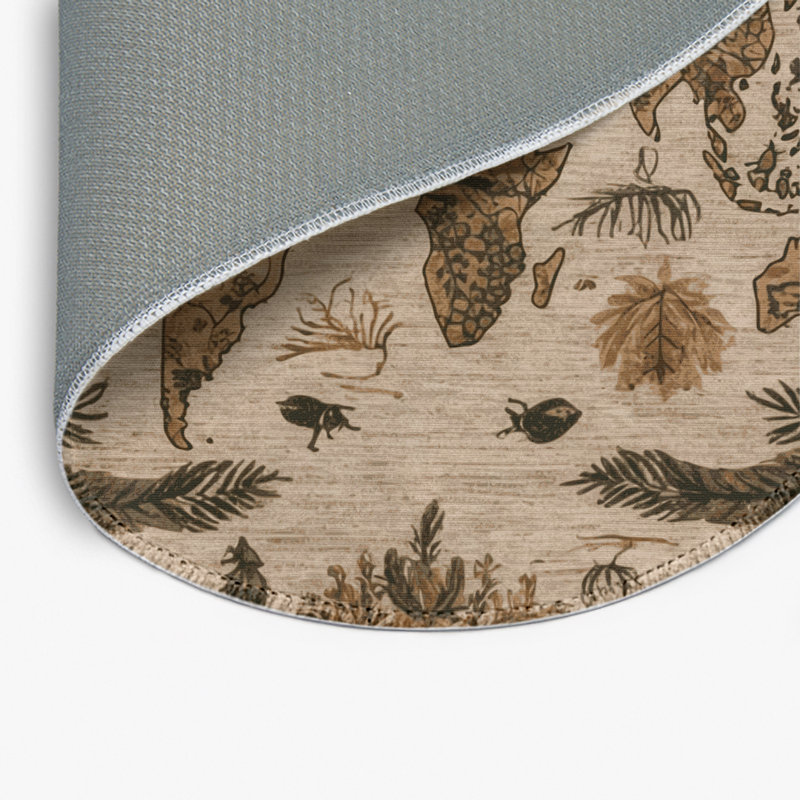 Tapis d'intérieur et d'extérieur brun Nature, Rond 5 pi