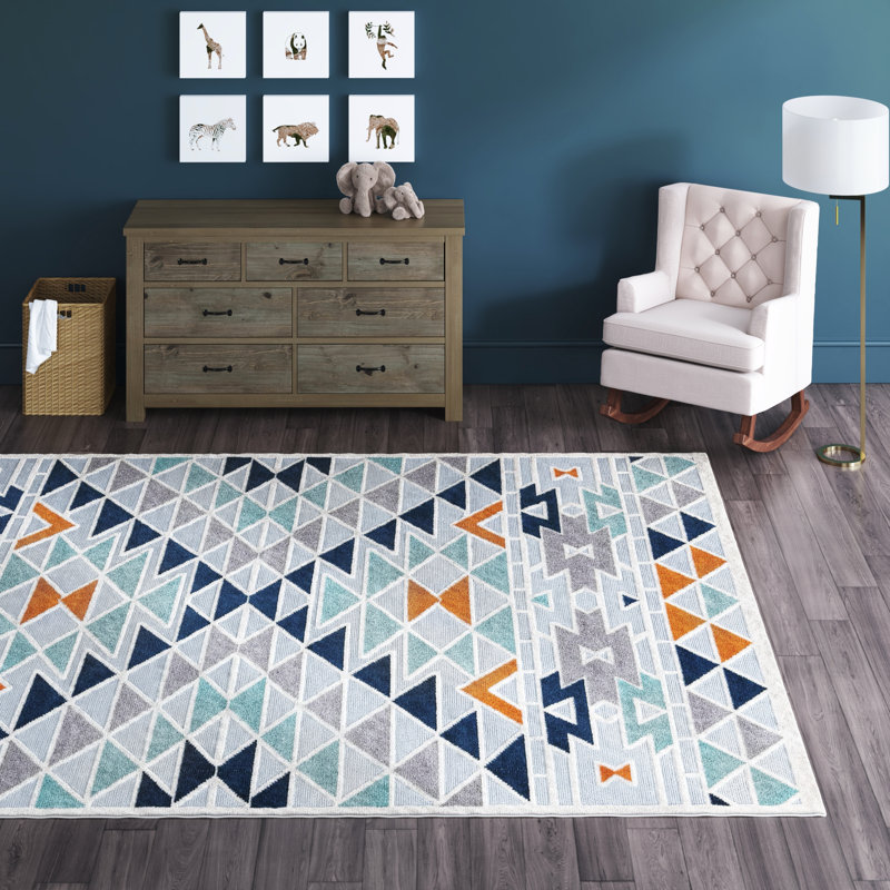 Aceves Kids Indoor/Outdoor Area Rug, Rectangle 7' x 10'
