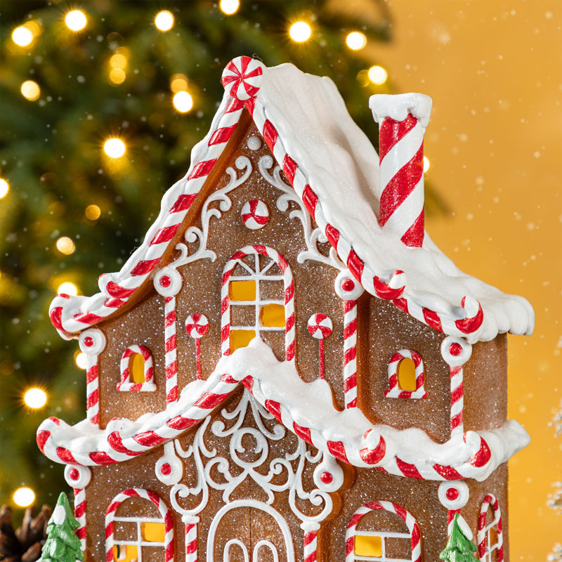 Décoration de Noël village en résine 11,75 "H