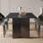 Modern Black Marble-Like Dining Table-110776784