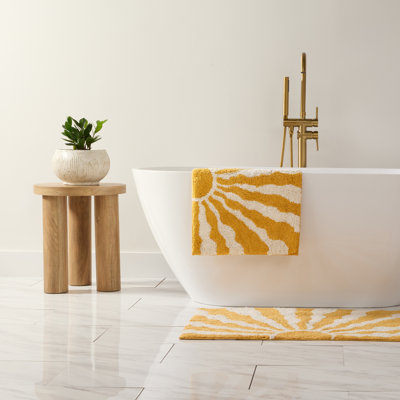 100% Cotton Pattern Bath Mat in Sunrise