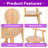 2-Pack Rubberwood Bar Stools With Cross-Bar Backrest  For Indoor Dining And Counter Use
