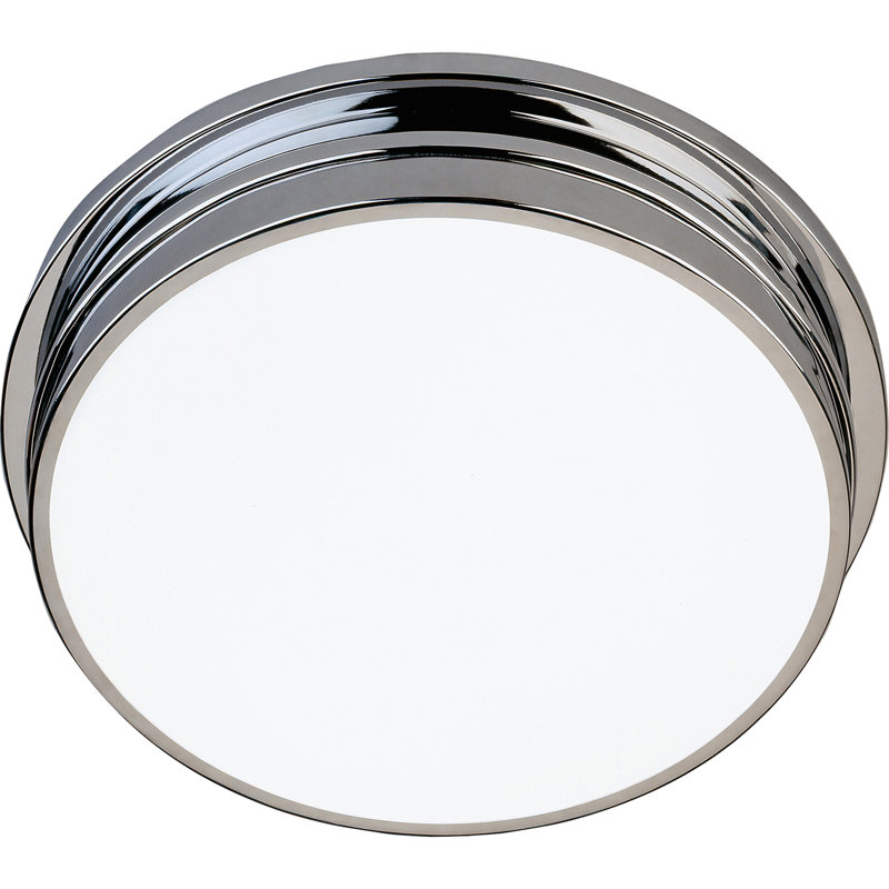 Roderick Glass Flush Mount, Polished Chrome