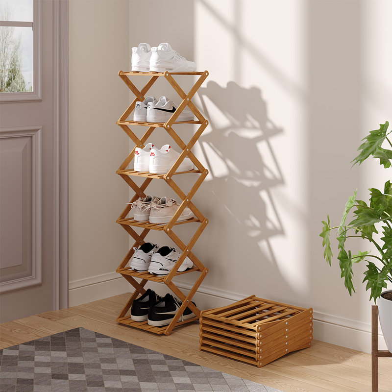 6 Pair Stackable Shoe Rack