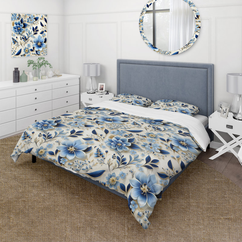 Ensemble de housse de couette à motif cachemire scandinave Simplicity, Housse de couette simple + 1 taie décorative stan