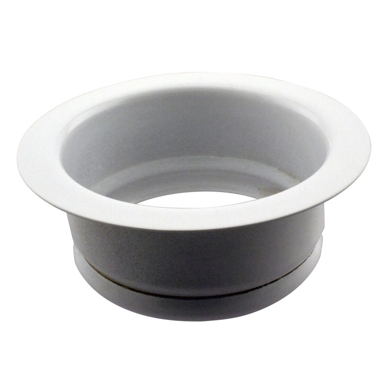 4-1/4" Standard Kitchen Sink Waste Disposal Flange, Powdercoated White