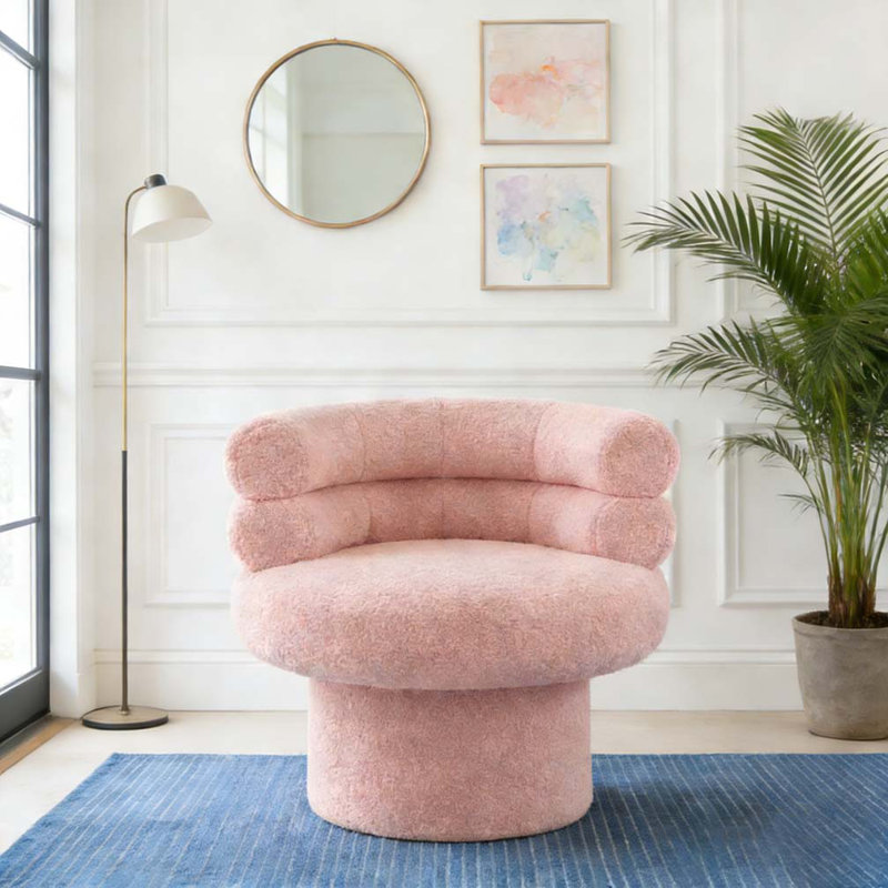 Fauteuil d'appoint pivotant à 360 °, Rose