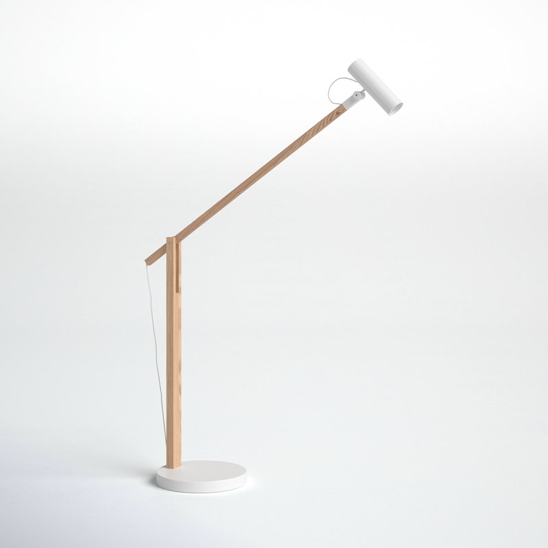 Dalila Adjustable Desk Lamp, Natural Ash Wood/White