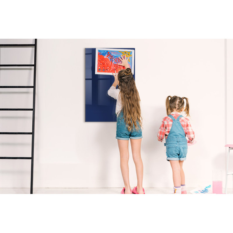 Magnetic Glass Dry Erase Board, Navy