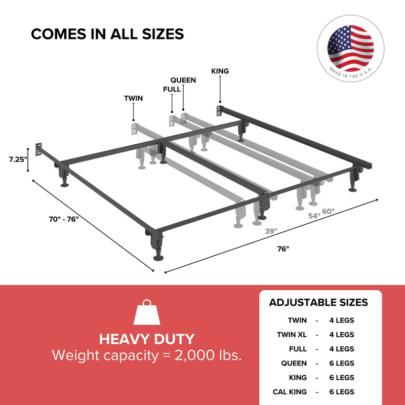 Inst-a-matic Bed Frame with Rollers, Queen