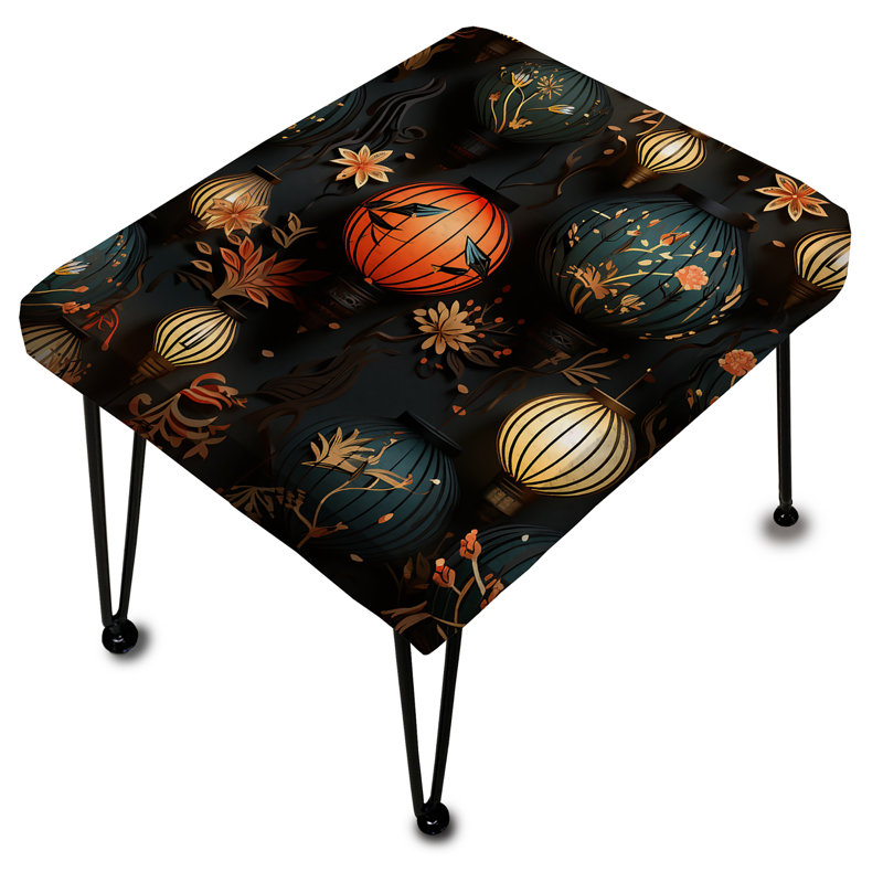 Paper Lantern Glow - Oriental Rectangle Ottoman
