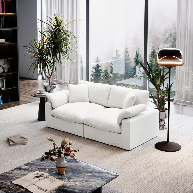 Cloud Couch Modular Sectional Sofa For Living Room, Oversized Comfy Down-Filled Cushion, Modern Upholstered Deep Seat Couches, Detachable Slipcover For Easy Cleaning