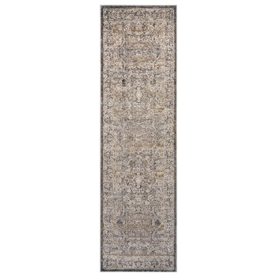 Vintage Border Stone Gray Indoor High-Low Area Rug