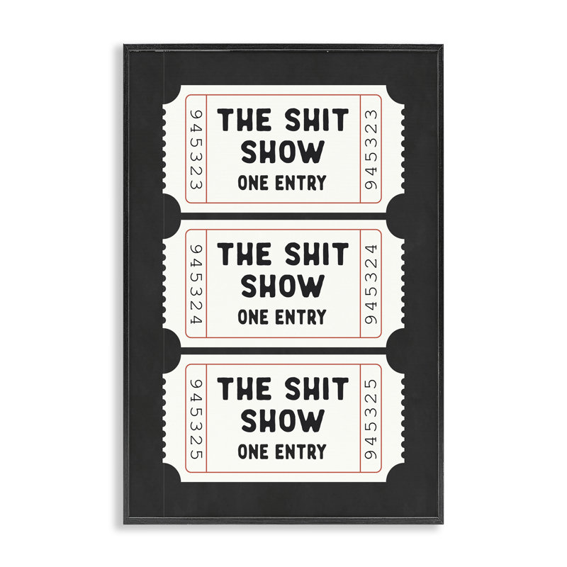 Affiche de salle de bain Sh * t Show Giclee, design par Lettré, Giclée encadrée noir minuit, H 24 po x l 16 po