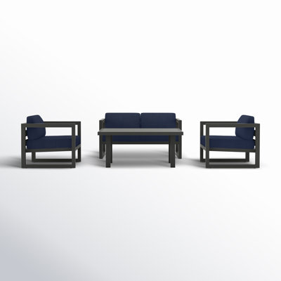 Smith 4 - Person Patio Conversation Set with Cushions